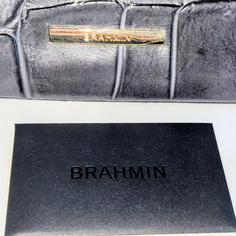 BRAHMIN Bag Ezra Nocturnal Lysander Grey/Purplish Tote Leather AUTHENTIC NEW